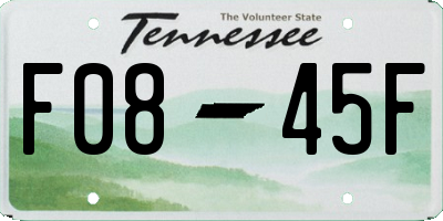 TN license plate F0845F