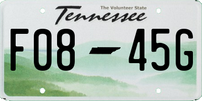 TN license plate F0845G