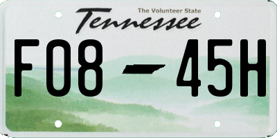 TN license plate F0845H