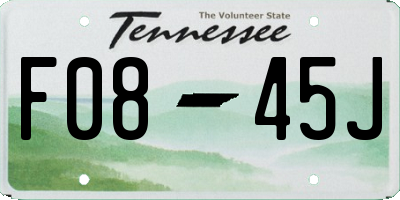 TN license plate F0845J