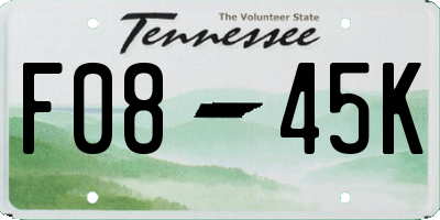 TN license plate F0845K