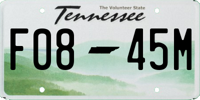 TN license plate F0845M