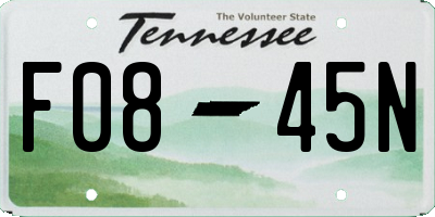 TN license plate F0845N