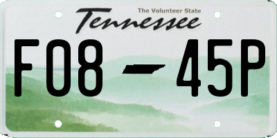 TN license plate F0845P