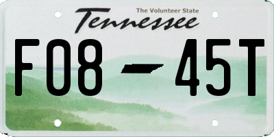TN license plate F0845T