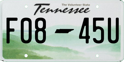 TN license plate F0845U