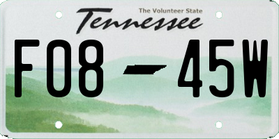 TN license plate F0845W