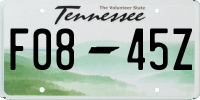 TN license plate F0845Z