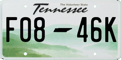 TN license plate F0846K