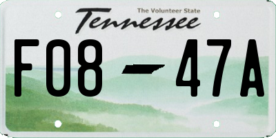 TN license plate F0847A