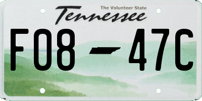 TN license plate F0847C