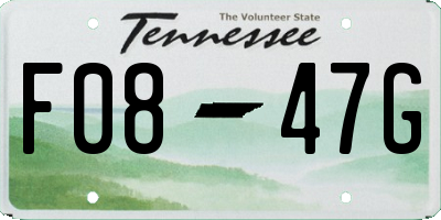 TN license plate F0847G