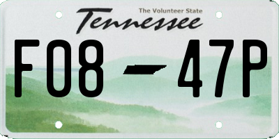TN license plate F0847P
