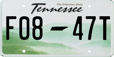 TN license plate F0847T