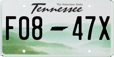 TN license plate F0847X