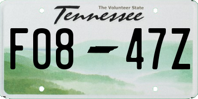 TN license plate F0847Z