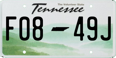 TN license plate F0849J