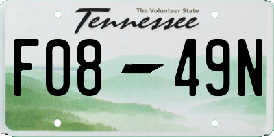 TN license plate F0849N