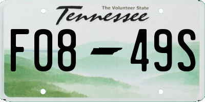 TN license plate F0849S