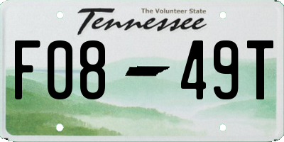 TN license plate F0849T