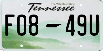 TN license plate F0849U