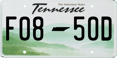 TN license plate F0850D