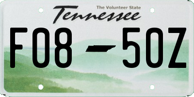TN license plate F0850Z
