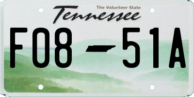 TN license plate F0851A