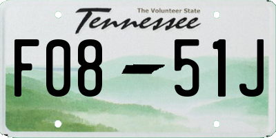 TN license plate F0851J