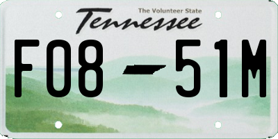 TN license plate F0851M
