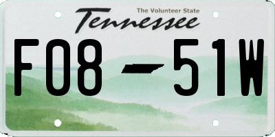 TN license plate F0851W