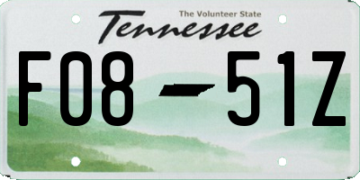 TN license plate F0851Z