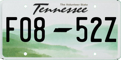 TN license plate F0852Z