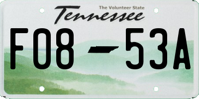 TN license plate F0853A