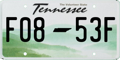 TN license plate F0853F