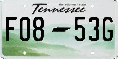 TN license plate F0853G