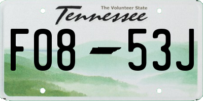 TN license plate F0853J