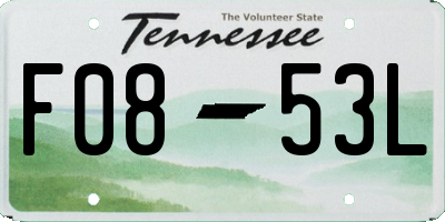 TN license plate F0853L