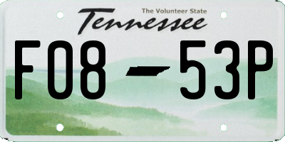 TN license plate F0853P