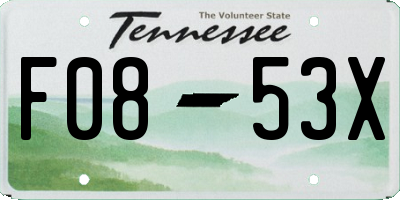 TN license plate F0853X