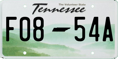 TN license plate F0854A