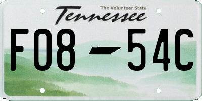 TN license plate F0854C