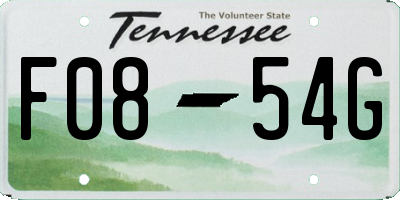 TN license plate F0854G