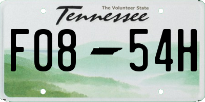 TN license plate F0854H