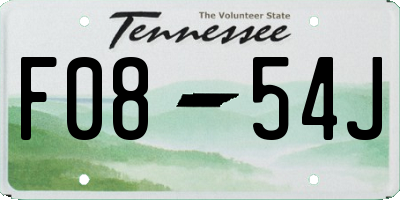 TN license plate F0854J