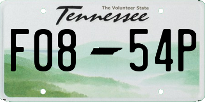 TN license plate F0854P
