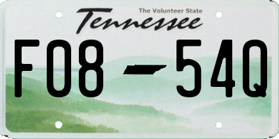 TN license plate F0854Q