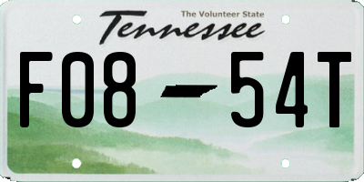 TN license plate F0854T