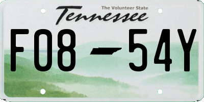 TN license plate F0854Y
