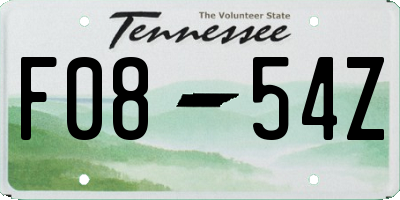 TN license plate F0854Z